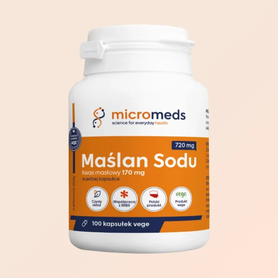 Maślan Sodu 720 mg – 100 kapsułek vege