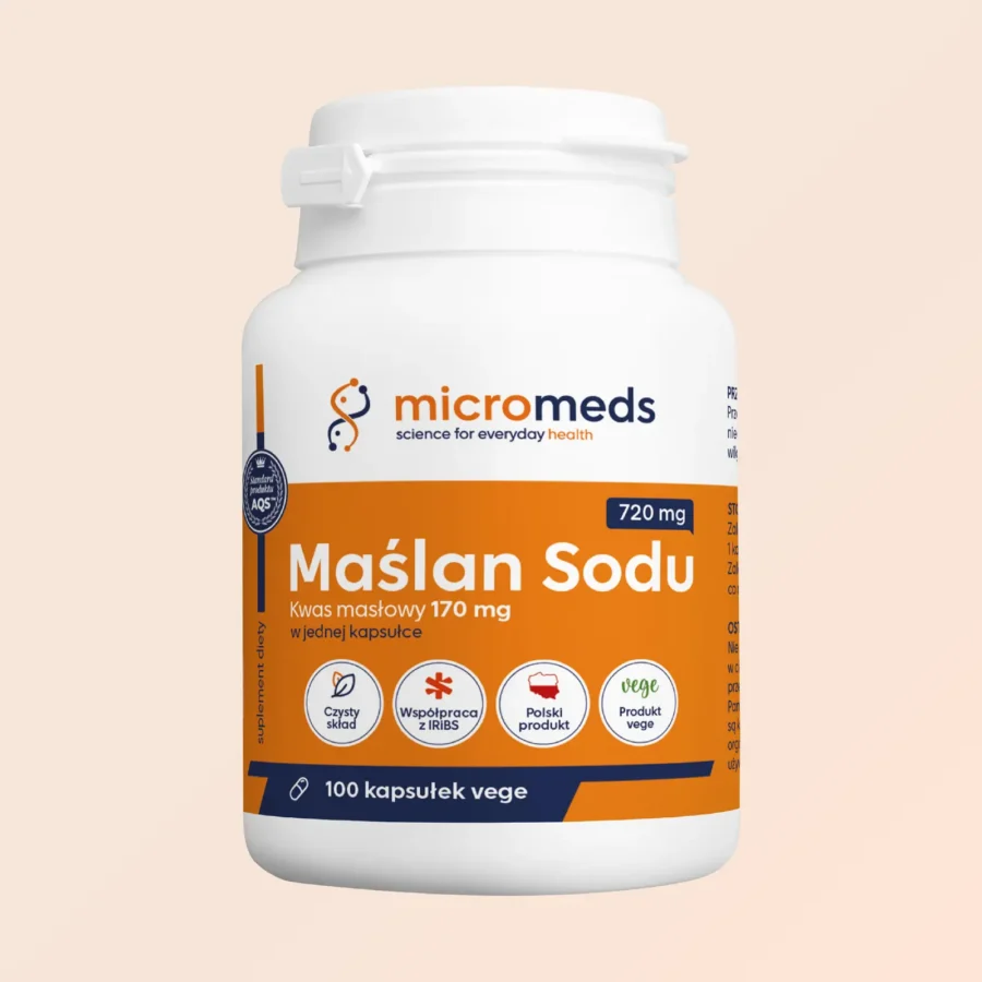 Maślan Sodu 720 mg – 100 kapsułek vege