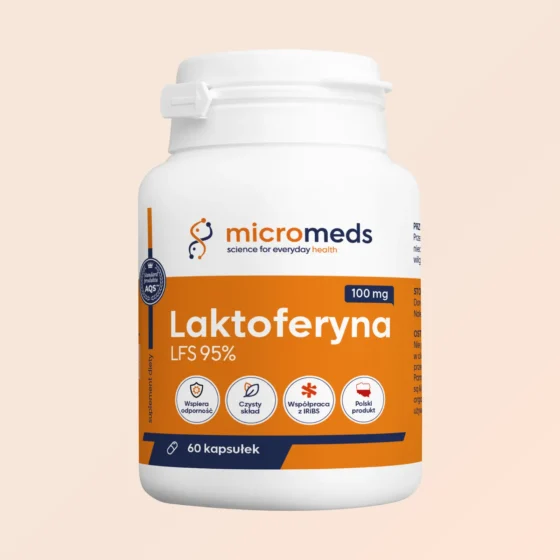 Laktoferyna LFS 95% 100 mg + Witamina C – 60 kapsułek